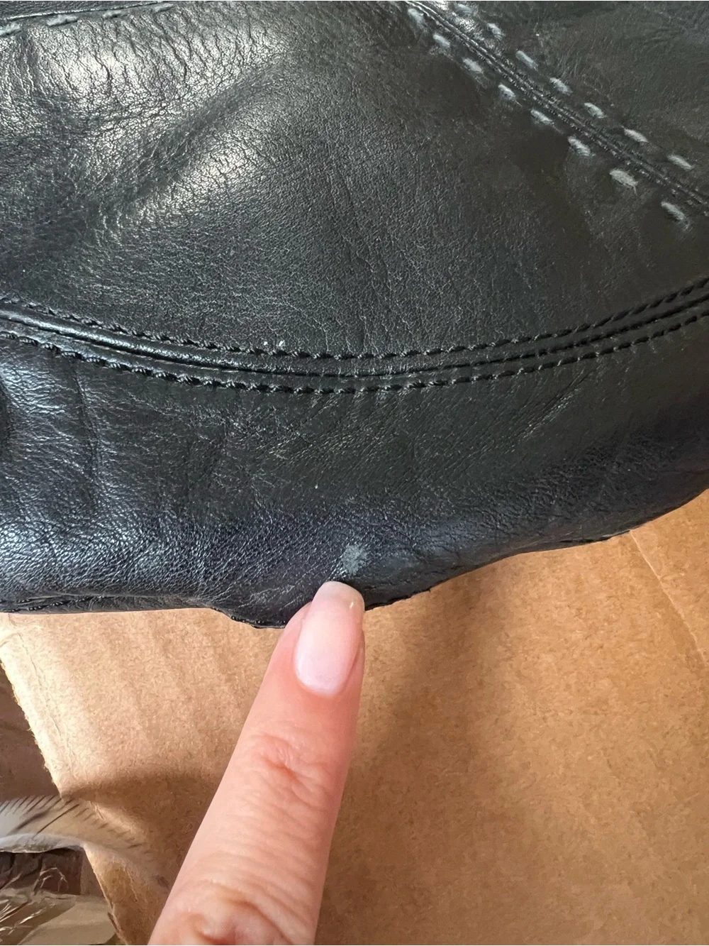 Sigrid Olsen Black Leather Crescent Shoulder Bag